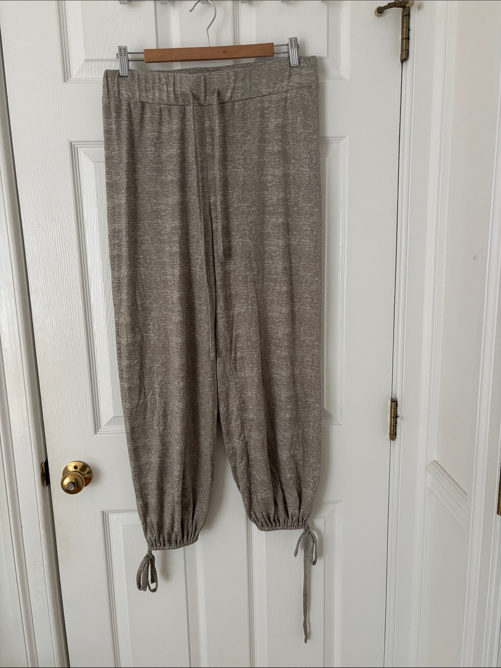 Women's Taupe Drawstring Hem Jogger Pants